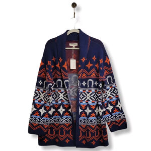 Lucky Brand Western Cardigan Shawl Sweater